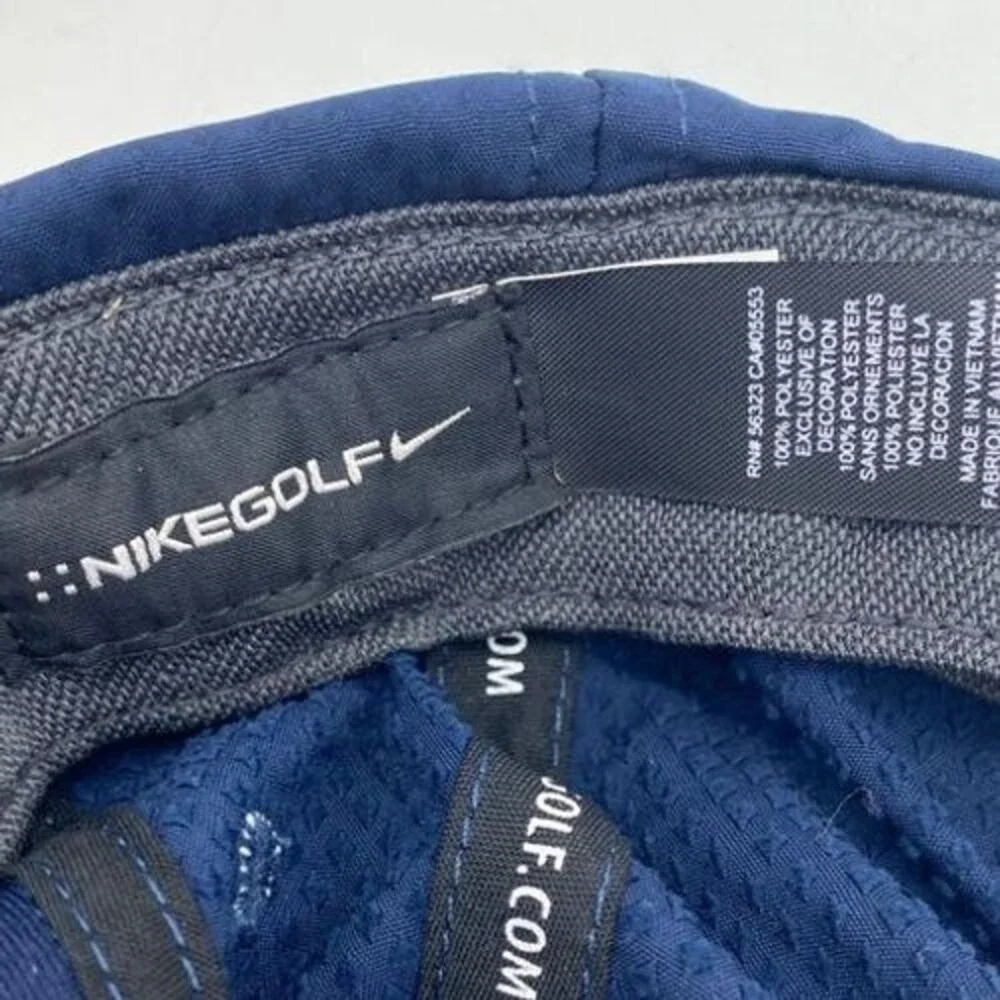 Nike Golf Hats Adult OSFA Navy Blue Swoosh Athletic Golfer Strap Back Sports Men